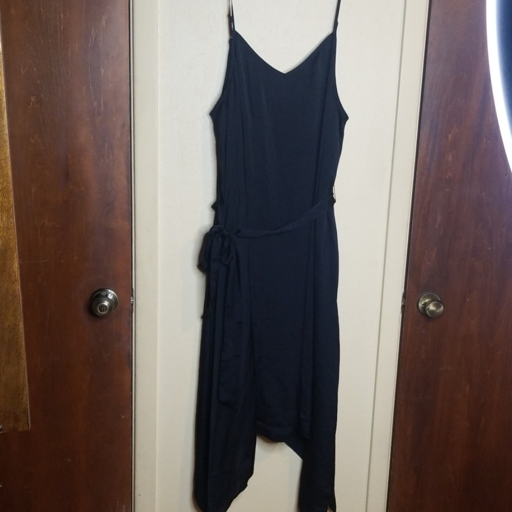 NWOT Apt 9 black satin spaghetti strap dress